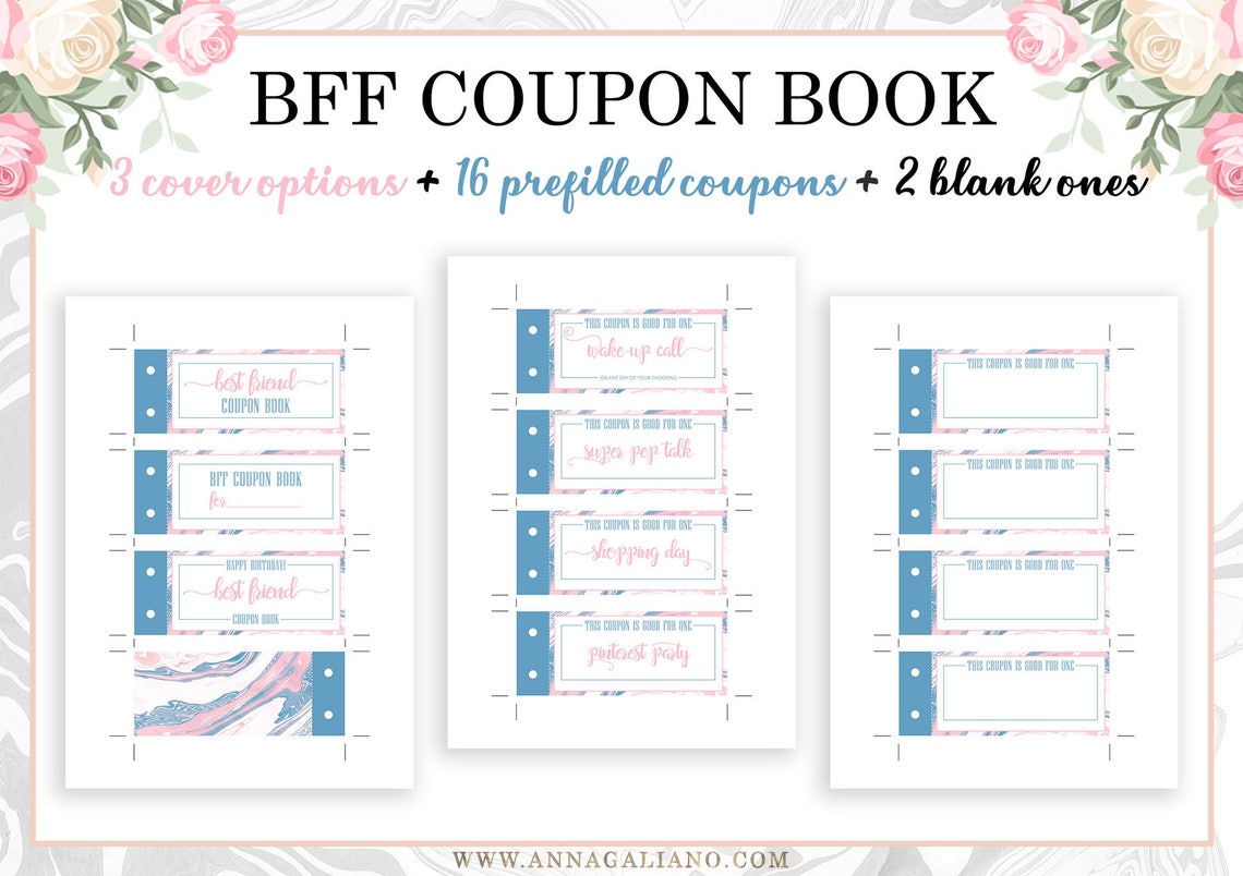 Best Friends Gift Printable Coupons Coupon Book Birthday Etsy