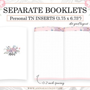 Personal TN Inserts, Notes Pages, Printable Travelers Notebook Inserts ...