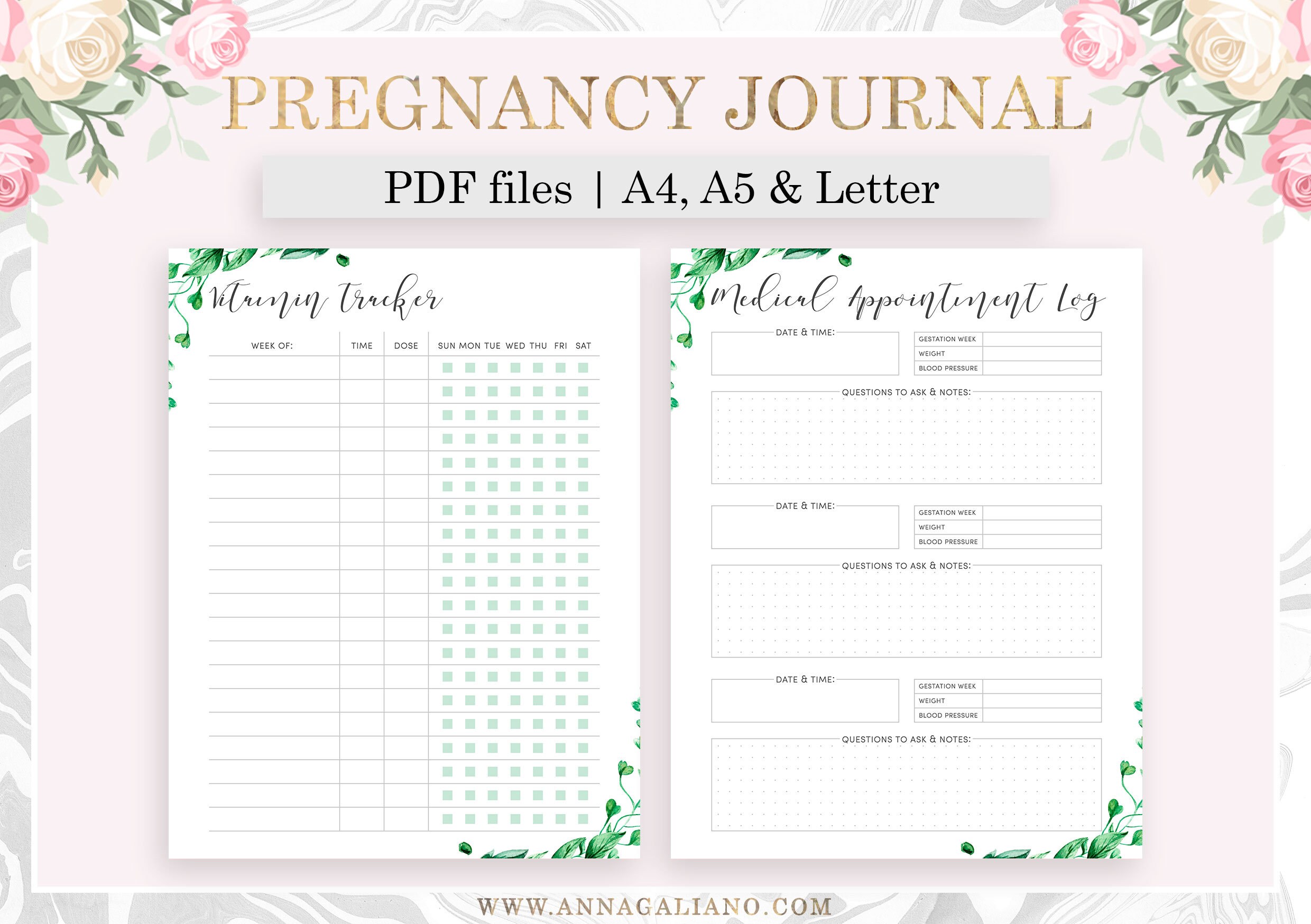 Pregnancy Journal Printable, Pregnancy Planner, Mommy to Be Gift