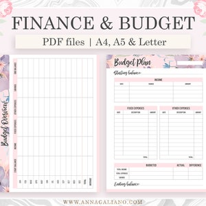 Financial Planner Printable, A5 Planner Inserts, Budget Planner ...