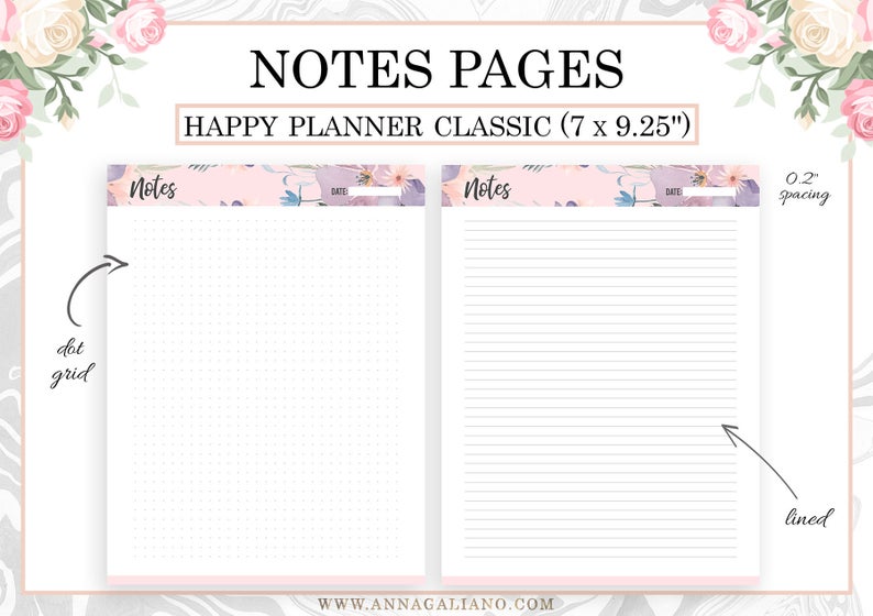 Happy Planner TO DO List Notes Pages Happy Planner Inserts Etsy