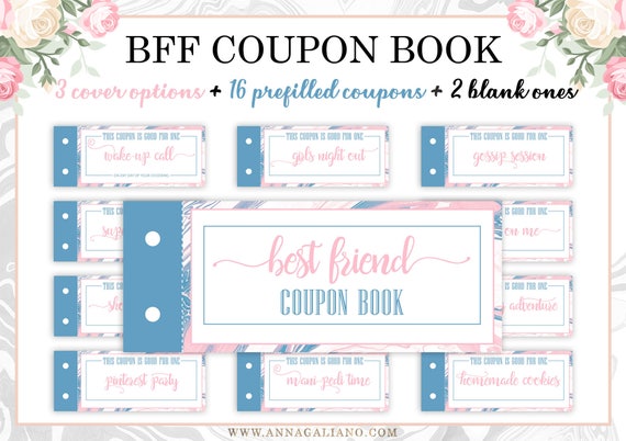 Best Friends Gift Printable Coupons  Coupon  Book Birthday  