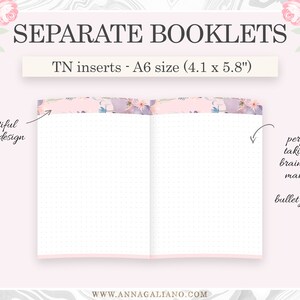 A6 Inserts TN, Printable Travelers Notebook Inserts, A6 Dot Grid ...