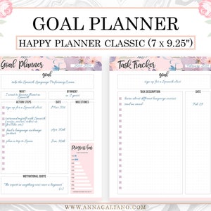 Happy Planner Inserts Printable, Goal Planner Printable, Goal Setting ...