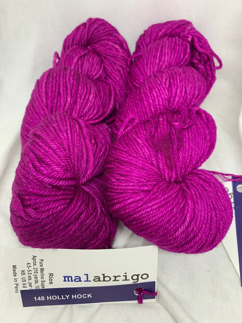FREE USA SHIPPING Malabrigo Rios Worsted Weight Yarn in 148 Holly Hock