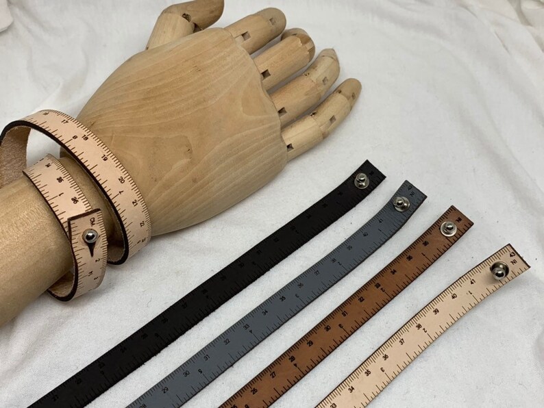 wrist ruler leather bracelet etsy