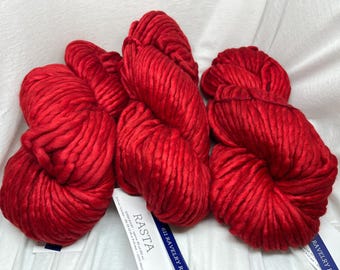 Malabrigo Rasta Superbulky Yarn in 611 Ravelry Red