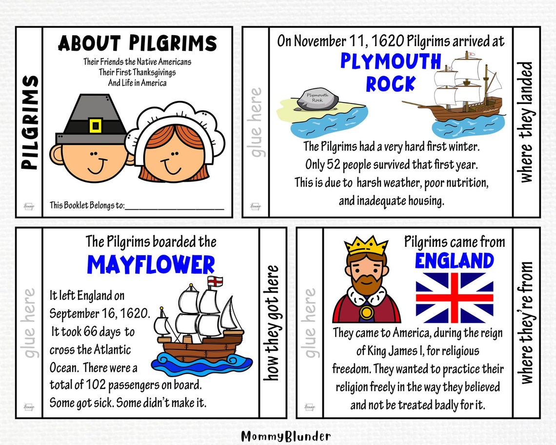 All About Pilgrims Mini Book - Etsy