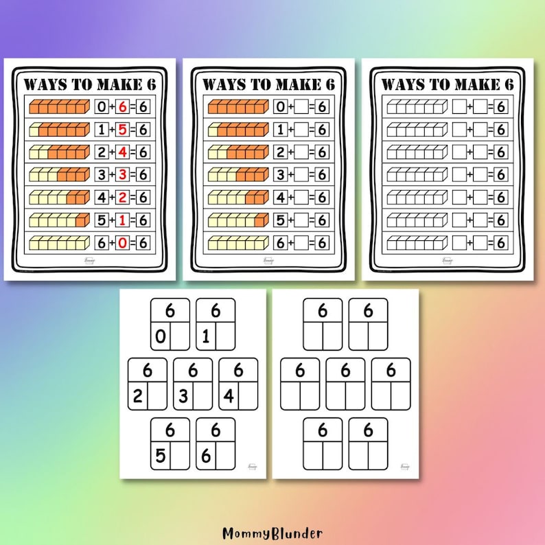 Addition Practice Sheets: Ways to Make 5-10 (digital Download) - Etsy