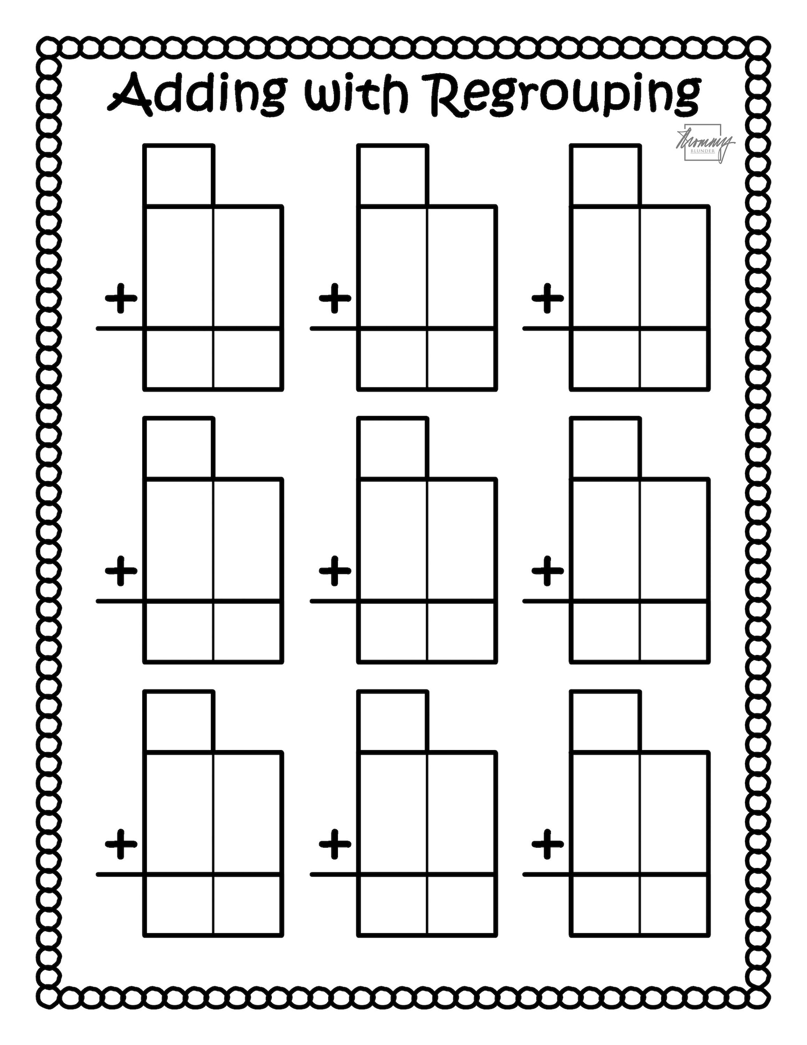 addition-with-regrouping-anchor-chart-with-5-addition-practice-sheets