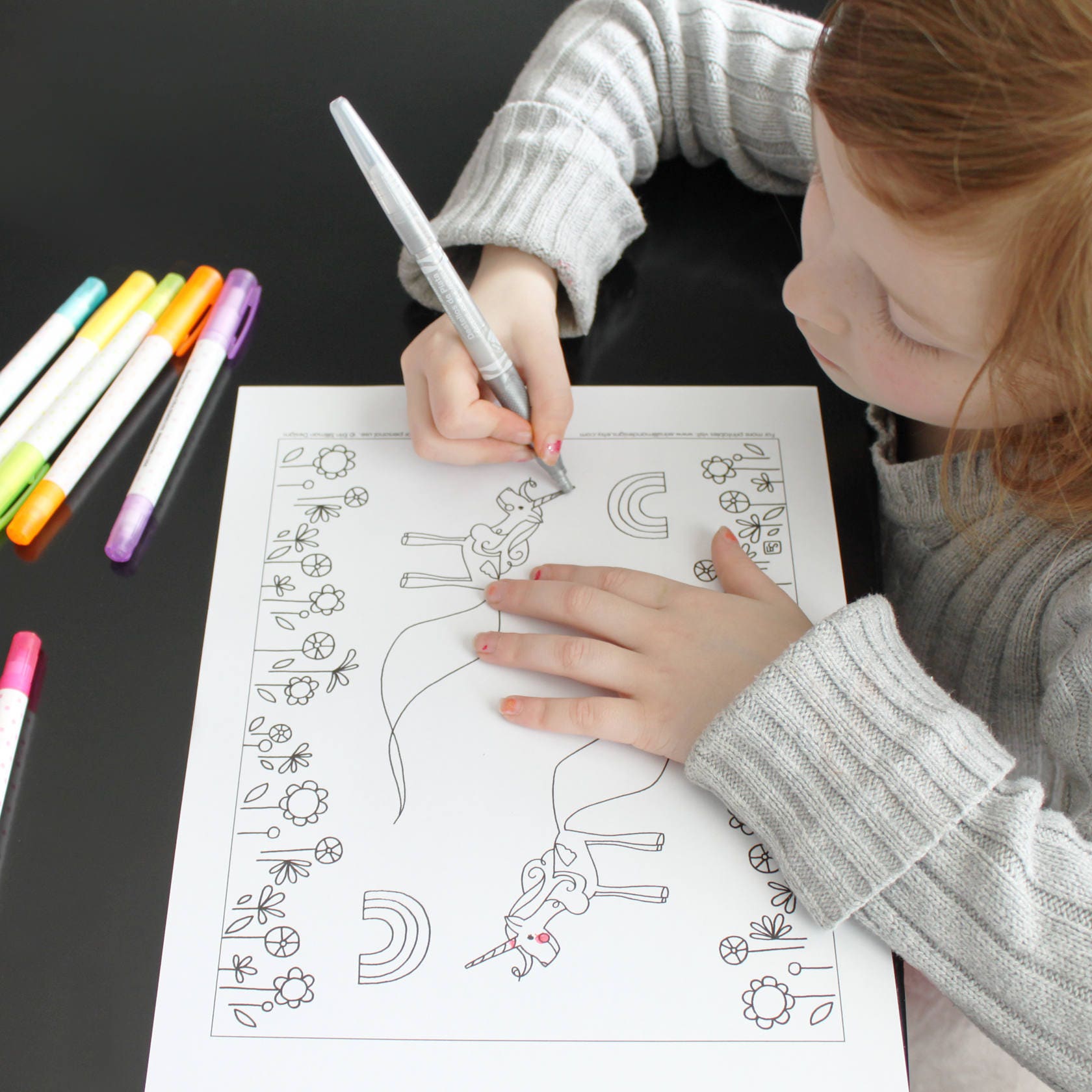 set unicorn coloring pages printables kids unicorn coloring etsy