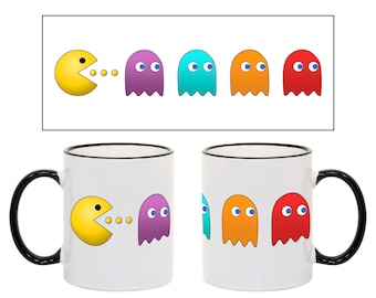 Gamer Coffee Mug, Pac-Man Inspired 11oz Mug, Pac man, Pacman, Video Gamer Mug, Coffee Mug For Gamer, Funny Gamer Gifts, Gifts For Gamers