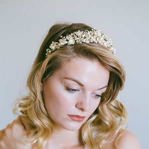 Gold Bridal Tiara, Wedding Tiara, Gold Bridal Crown, Gold Leaf Crown ...