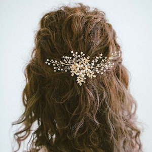 Gold Hair Comb, Gold leaf hair comb, 、Gold headpiece, Gold leaf comb, Bridal hair comb, Prom Hair Comb, RosyroseStudio, &quot;London&quot;
