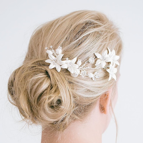 Bridal Silk Flower Flower Hair Clip Bridal Flower Comb Silk Etsy