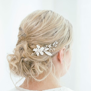 Bridal Flower Hair Comb, Bridal Hair Comb, Floral Hair Comb, Gold Hair Comb, Flower Hair Comb, Bridal Side Comb, &quot;Sarah&quot;