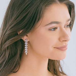 Crystal Bridal Earrings Drop Earrings Chandelier Earrings Crystal Earrings Bridal Jewelry Silver Bridal Earrings, &quot;Marguerite&quot;