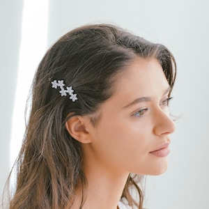 Crystal Flower Side Clip, Rhinestone Hair Clip, Floral Bridal Hair Clip, Bride Side Hair Clip, Flower Girl Hair Accessory, &quot;Isla&quot;