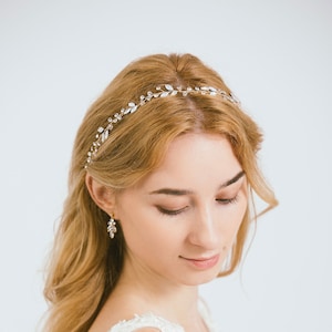 Bridal Crystal Opal Headband, Crystal Bridal Hairpiece, Wedding Headband, Wedding Hair Accessory, Bridal Rhinestone Headband, "Noelle"