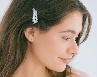 Rose Gold Tone AB Iridescent Crystal Hair Clip Accessory, Brand New Rose Gold Tone AB Iridescent Crystal Hair Clip, Rose Gold AB  main image 3