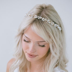 Bridal Crystal Thin Headband, Silver Gold Headband, Silver Tiara, Crystal Headband, Rhinestone Headband, Bride Hair Accessories, "Diana”
