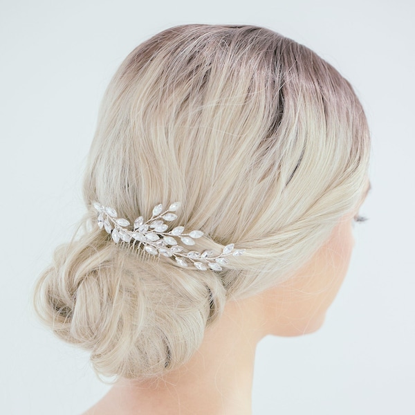 Crystal Opal Hair Comb, Rhinestone Hair Comb, Bridal Hair Comb, Gold Hair Comb, Opal Hair Comb, Gold Bridal Headpiece, "Anya"