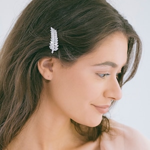 Strass blad kristal haar clip, bruids kristal kant haar clip, bruiloft kristal haar clip, kristal haar speld, bruiloft accessoire, &quot;Kaia&quot;