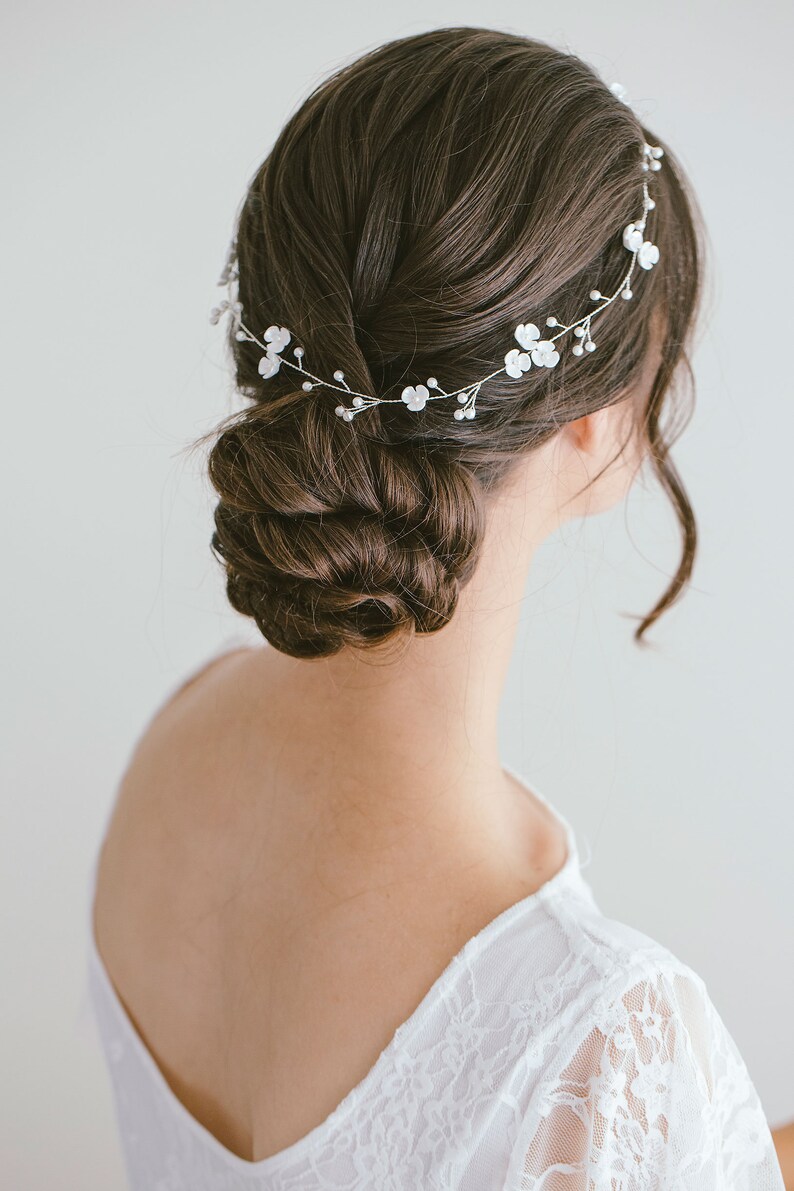 Flower Hair Vine Wedding Flower Girl Hair Accessories Flower Etsy