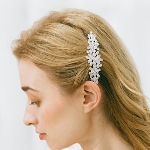 Crystal Clip, Bridal Side Hair Clip, Wedding Barrette for Bride, Sparkling Hairpiece,Bridal Hair Clip, Rhinestone Hair Piece, &quot;Elena&quot;