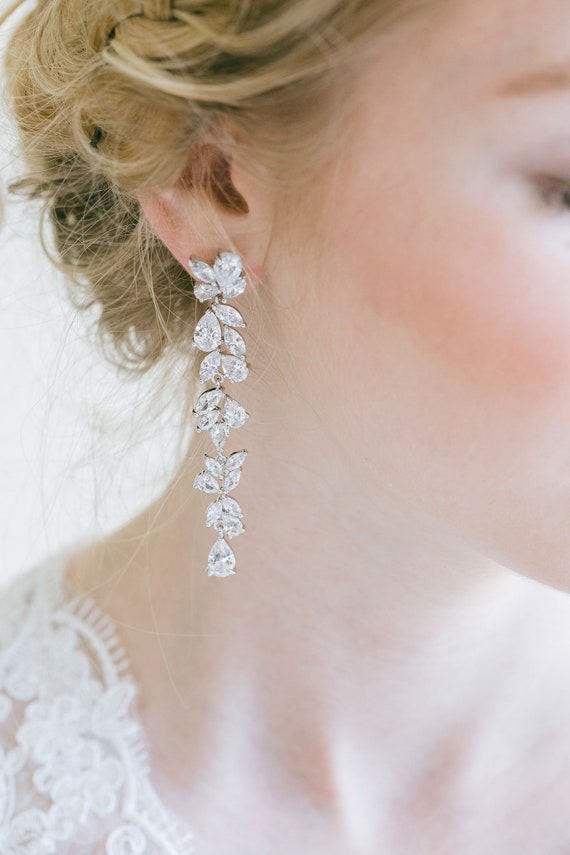 MSECVOI Elegant 925 Sterling Silver Threader Tassel Pearl Ball Drop Long  Chain Wedding Earrings for Women  Amazonin Fashion