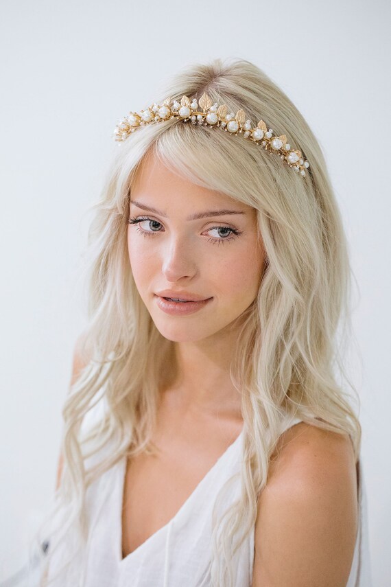 Cerchietto Sposa Con Perle E Farfalla, Color Oro, Pieno Di Cristalli: L'accessorio Perfetto Per Un Look Da Favola A Matrimoni E Feste