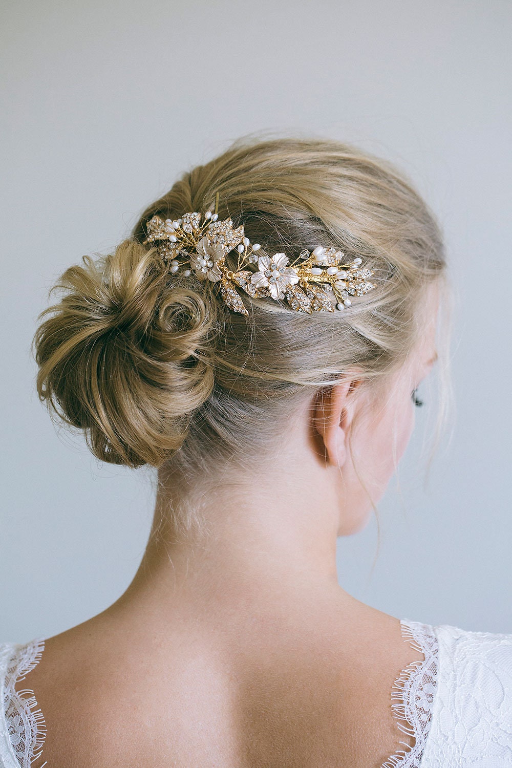 Bridal Headpiece Gold Hair Clips Bridal Hair Clips Bridal Etsy