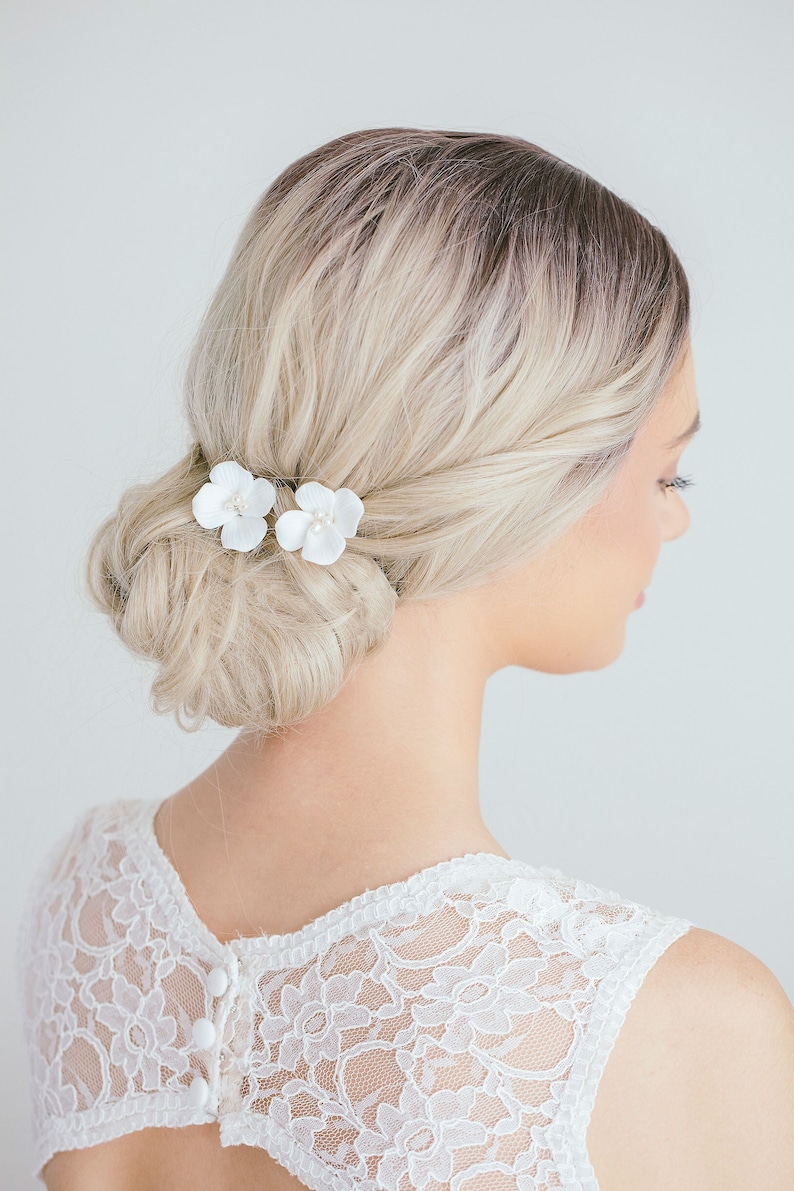 Bridal Hair Pin Floral Flower Hair Pins Bridal Hair Pins Etsy