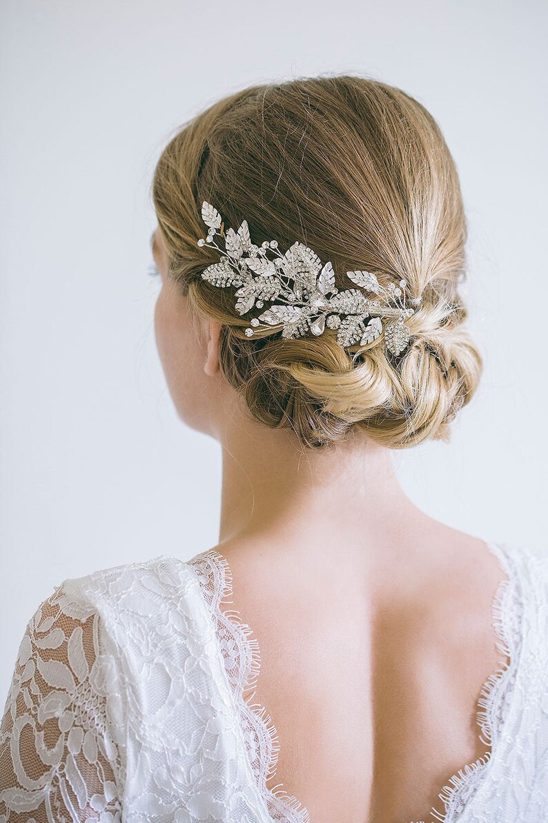 Hair Gold Leaves Vine Side Hair Comb Hair Clip Wedding Party