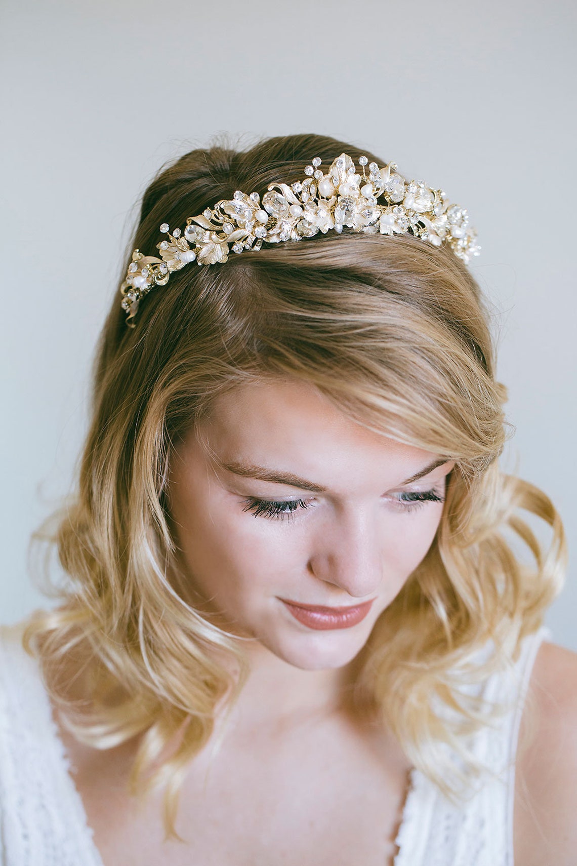 Gold Bridal Tiara Wedding Tiara Gold Bridal Crown Gold Leaf Etsy