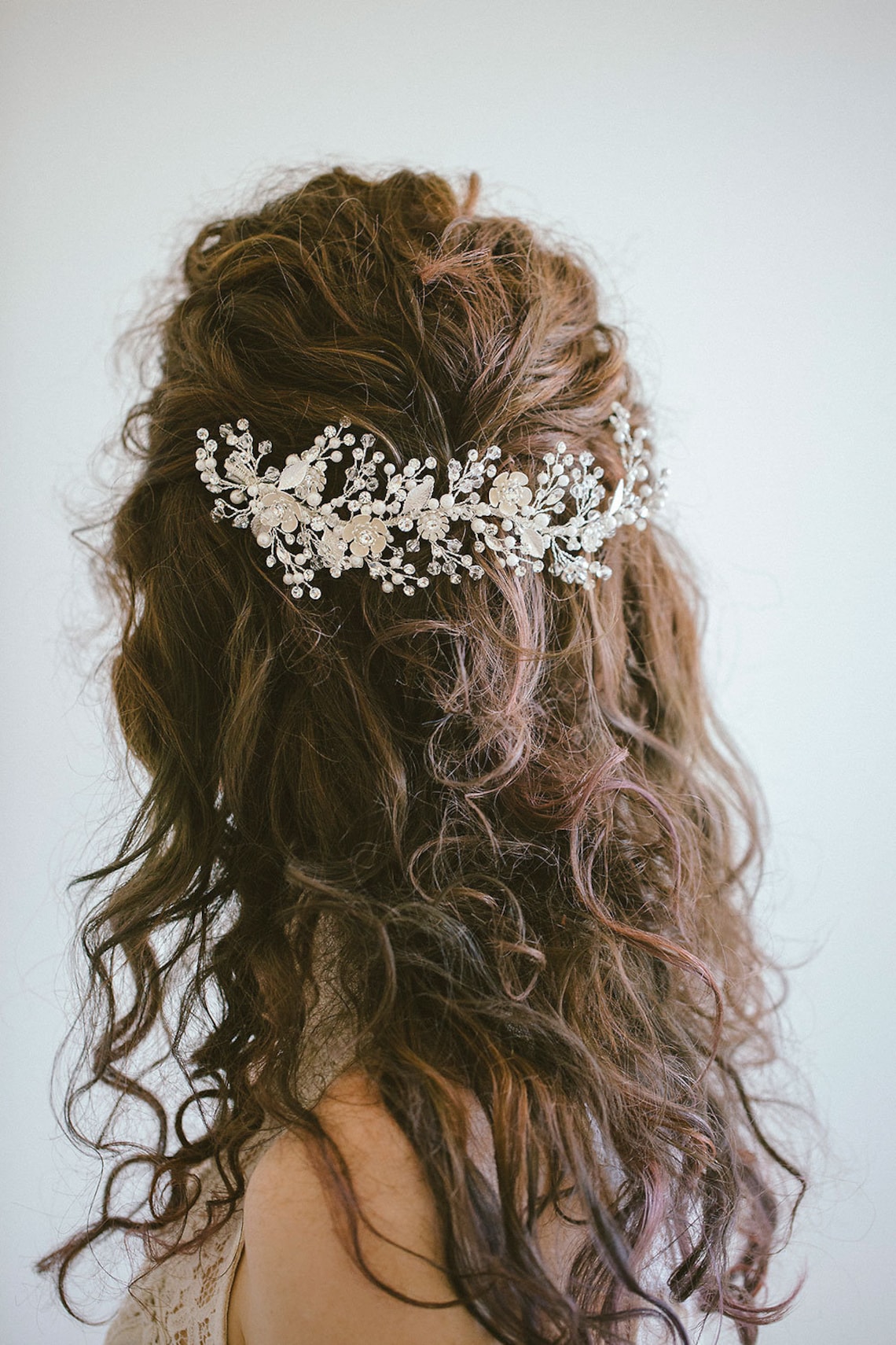 Bridal Flower Hair Clip Floral Hair Clip Flower Hair Vine Etsy