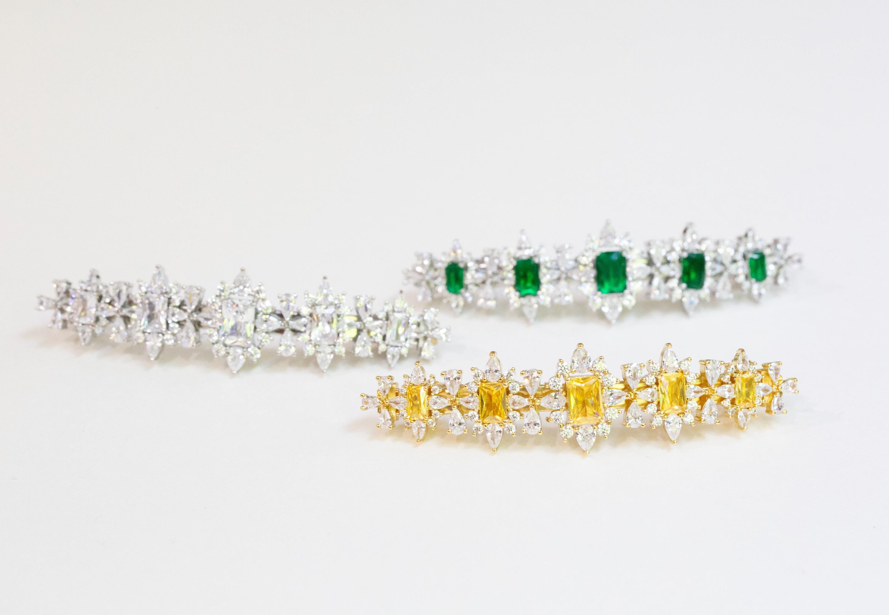 Bridal Rhinestone Crystal Barrette Clip, Bridal Crystal Comb, Wedding Crystal Hair Clip, Hair Barrette Clip, Wedding Accessory, "Iris"