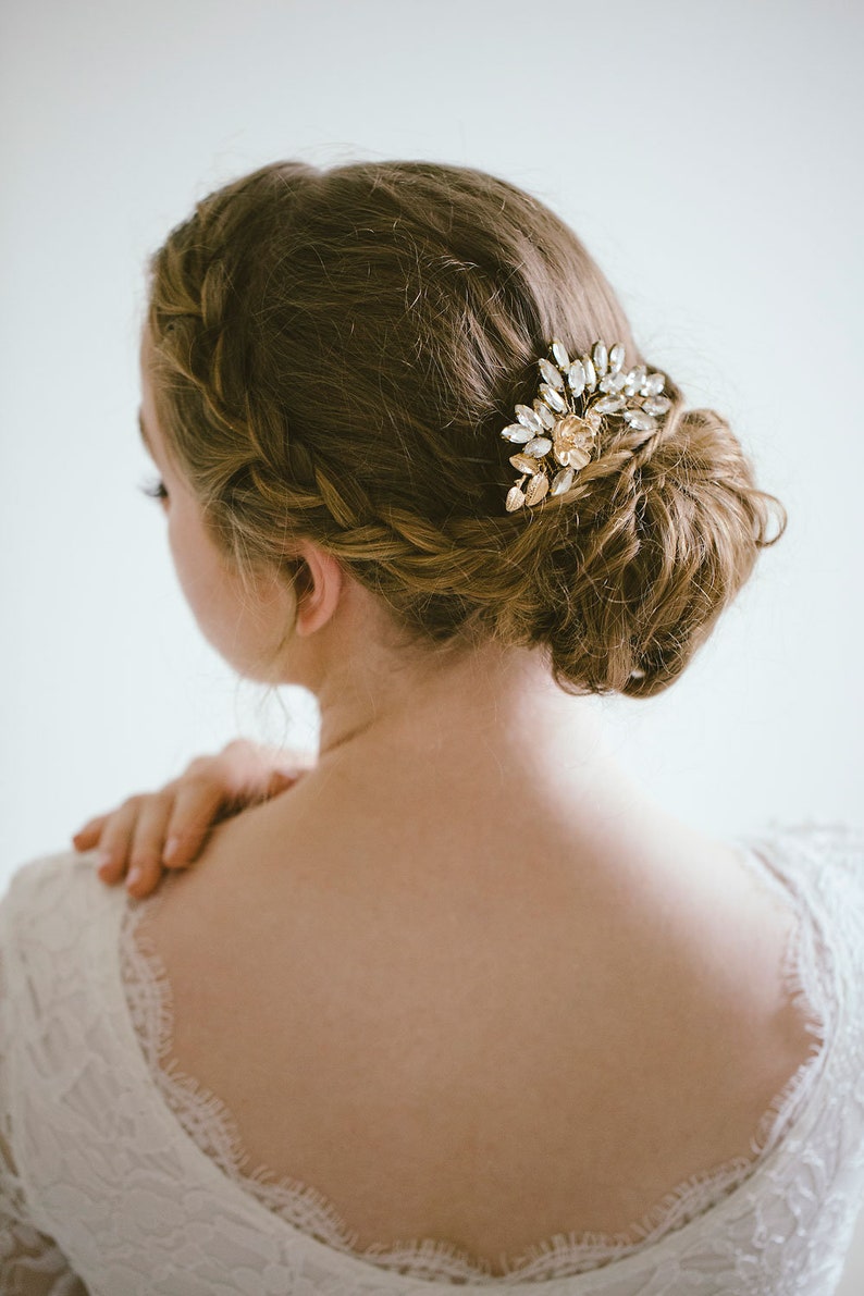 Bridal Hair Comb Rhinestone hair comb Wedding Back Comb RosyroseStudio Wedding Hair Comb Crystal Hair Comb Gold Hair Comb