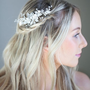 Bridal Champagne Wedding Hair Comb, Champagne Hair Comb, Flower Side Comb, Beige Flower Comb, Wedding Headpiece, Helena image 7