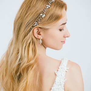 Bridal Crystal Opal Headband, Crystal Bridal Hairpiece, Wedding Headband, Wedding Hair Accessory, Bridal Rhinestone Headband, Noelle image 5