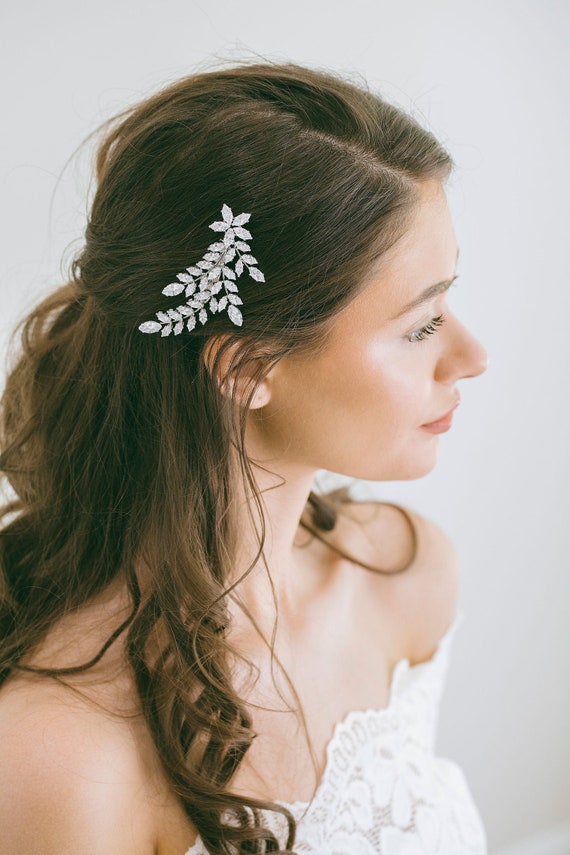 Crystal Bridal Hair Side Comb Bridal Side Comb Gold Rose Etsy