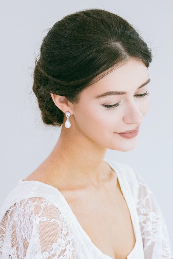 Bridal Pearl Drop Earrings, Prom Jewelry Set, Pearl Wedding Earrings, Bridal  Jewelry Set, Bridesmaid Jewelry, "" - Etsy