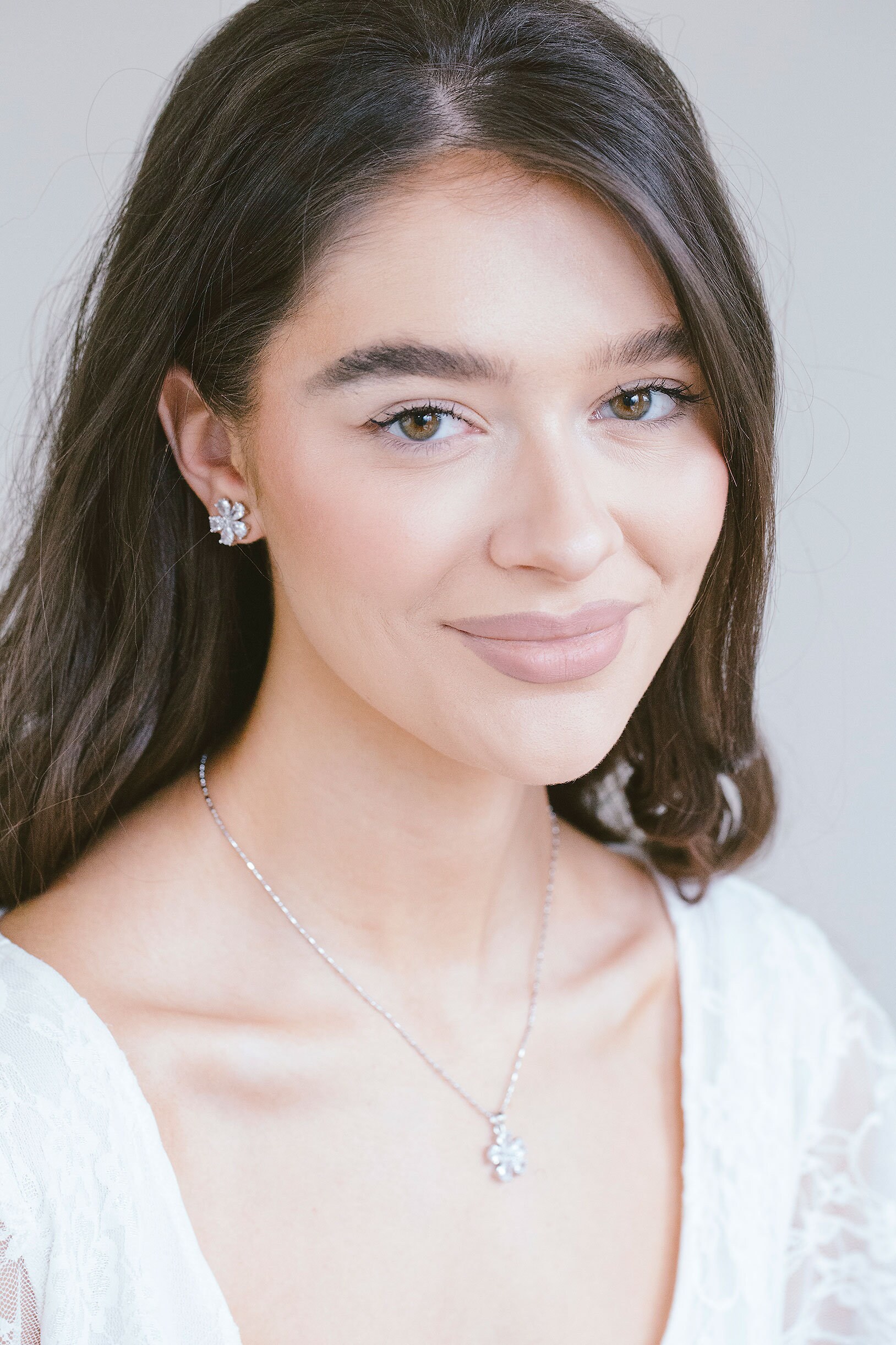 フラワーガールジュエリーセット、フラワーイヤリングネックレスセット