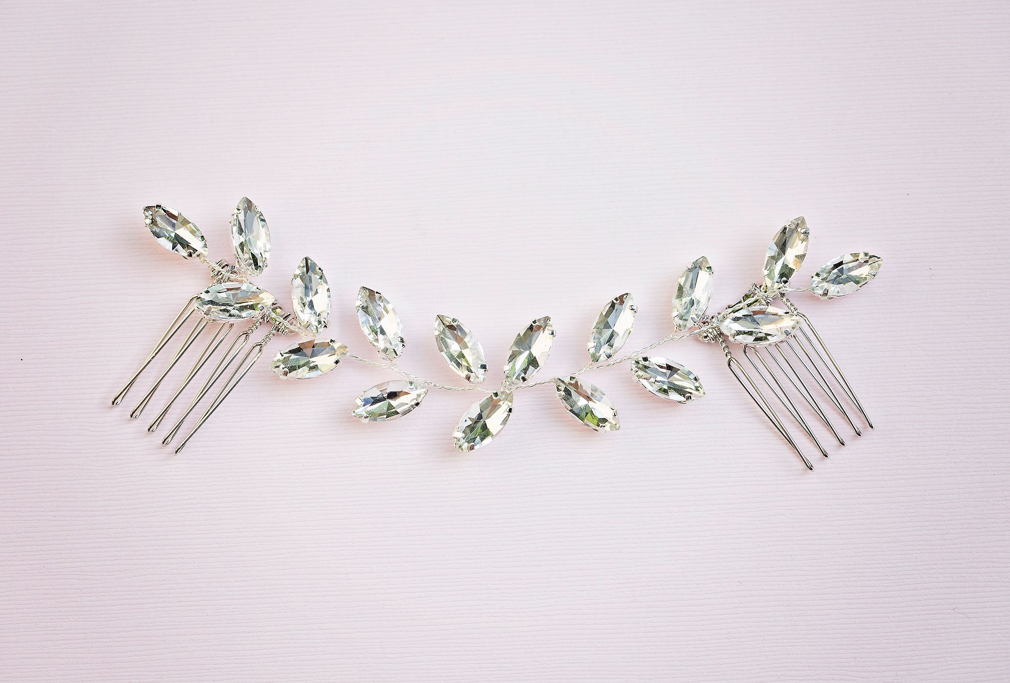 Large Crystal Leaf Vine Rhinestone Hair Comb Je Amazon.com : BETITETO Crystal Bridal Hair Comb Wedding Gold  main image 2