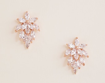 Bridal Stud Earrings, Crystal Earrings, Wedding Earrings, Rhinestone Earrings, "Blossom"