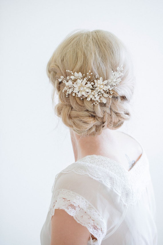 Silver hair 2024 clip for wedding