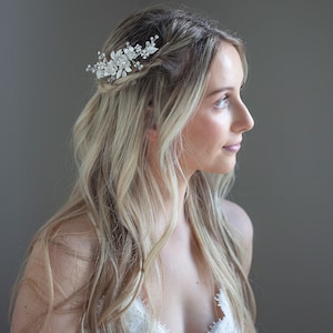 Bridal Champagne Wedding Hair Comb, Champagne Hair Comb, Flower Side Comb, Beige Flower Comb, Wedding Headpiece, Helena image 8