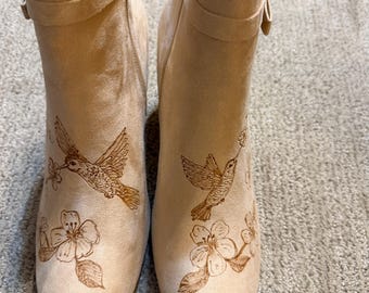 Hand burned Ankle boots