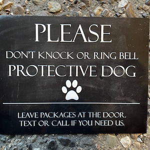 Don’t Knock or Ring Bell. Protective Dog - Front Door Magnet