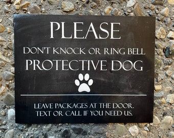 Don’t Knock or Ring Bell. Protective Dog - Front Door Magnet